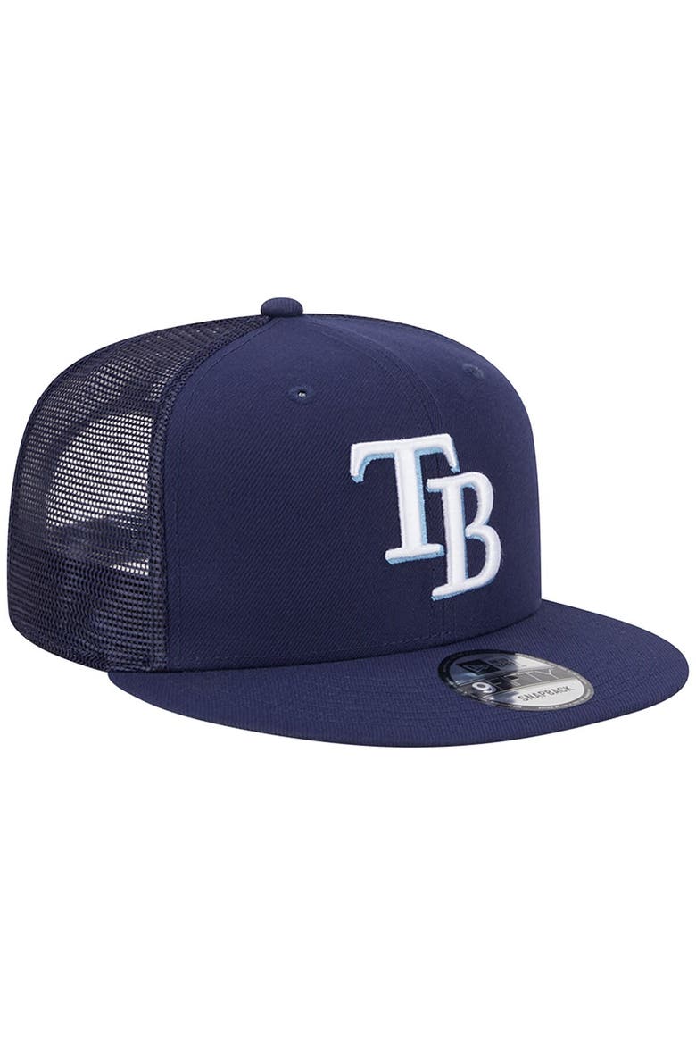 Men's New Era Navy Tampa Bay Rays Team Color Trucker 9FIFTY Snapback Hat, Alternate, color, Navy