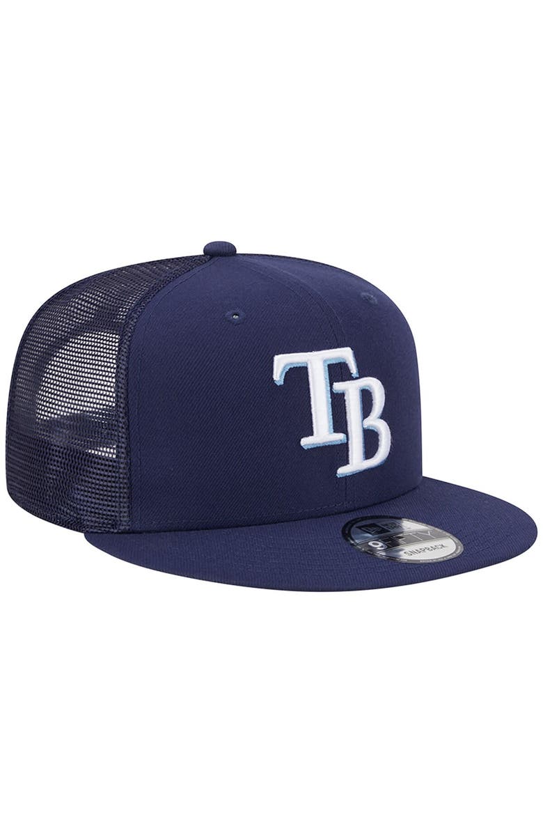 New Era Men's New Era Navy Tampa Bay Rays Team Color Trucker 9FIFTY Snapback Hat, Alternate, color, 