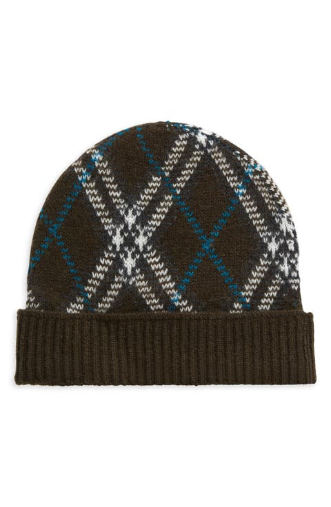 Check Cashmere Blend Beanie