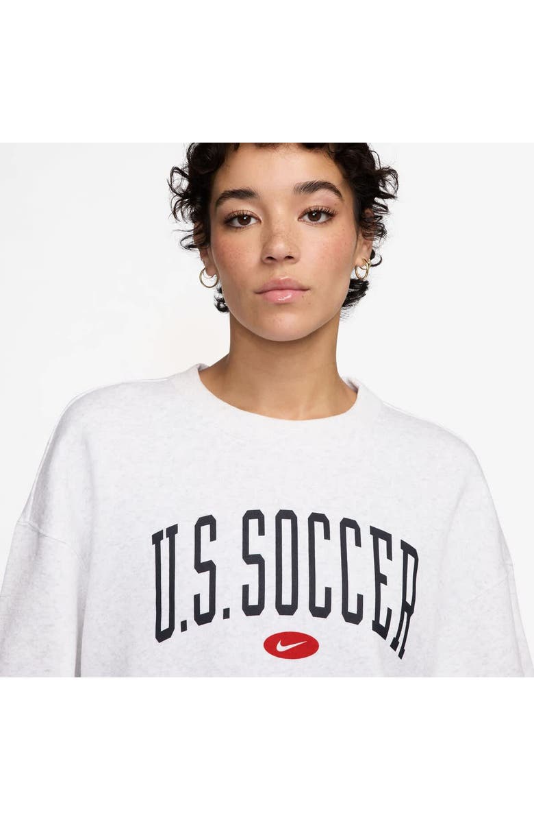 Nike Women's Nike Heather Gray USWNT Oversized Phoenix Fleece Pullover Sweatshirt, Alternate, color,