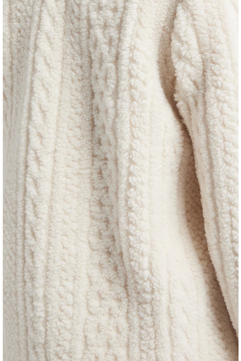 Cable High Pile Fleece Jacket, Alternate, color, CREAM