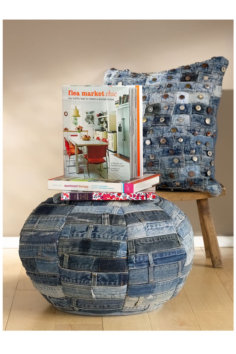 Denim Ottoman, Alternate, color, BLUE