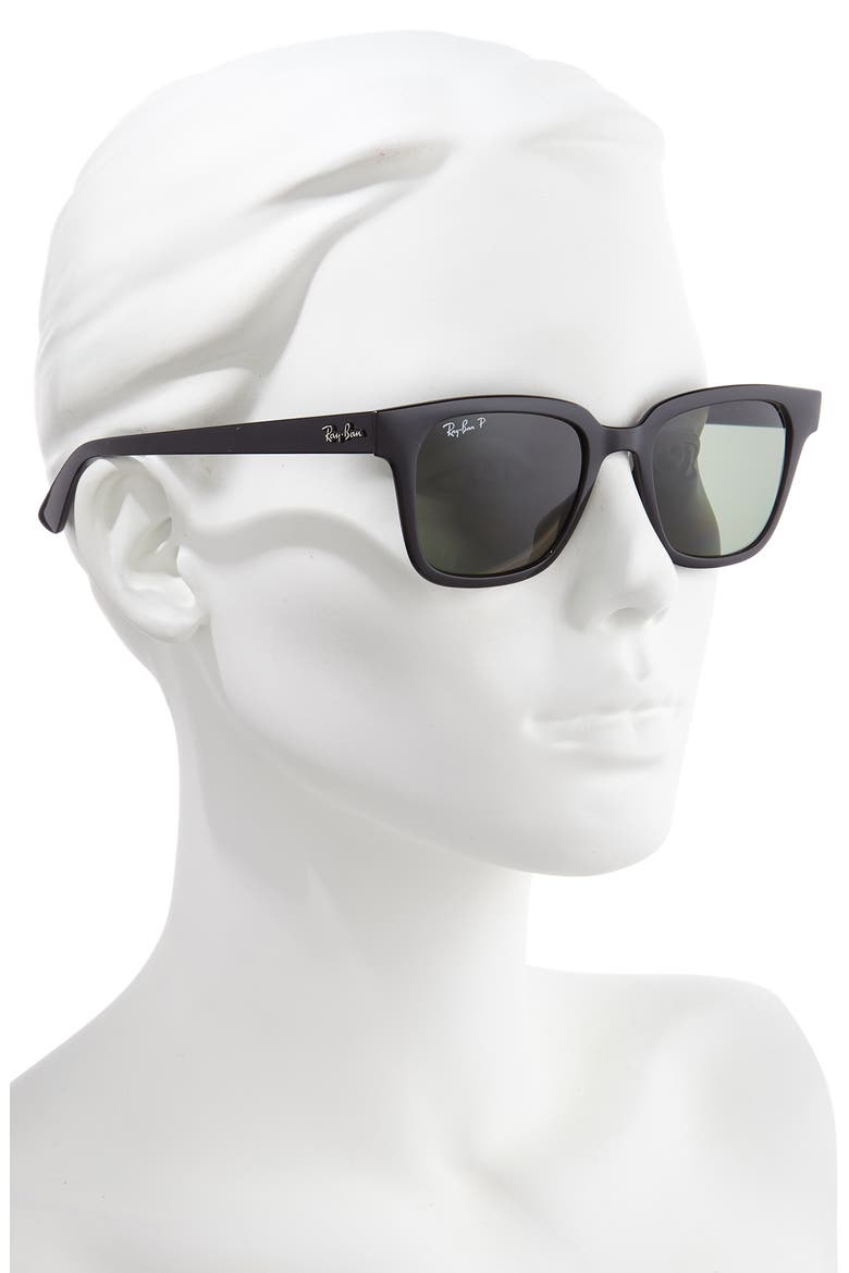 Wayfarer 51mm Polarized Sunglasses, Alternate, color, BLACK/ DARK GREEN POLAR