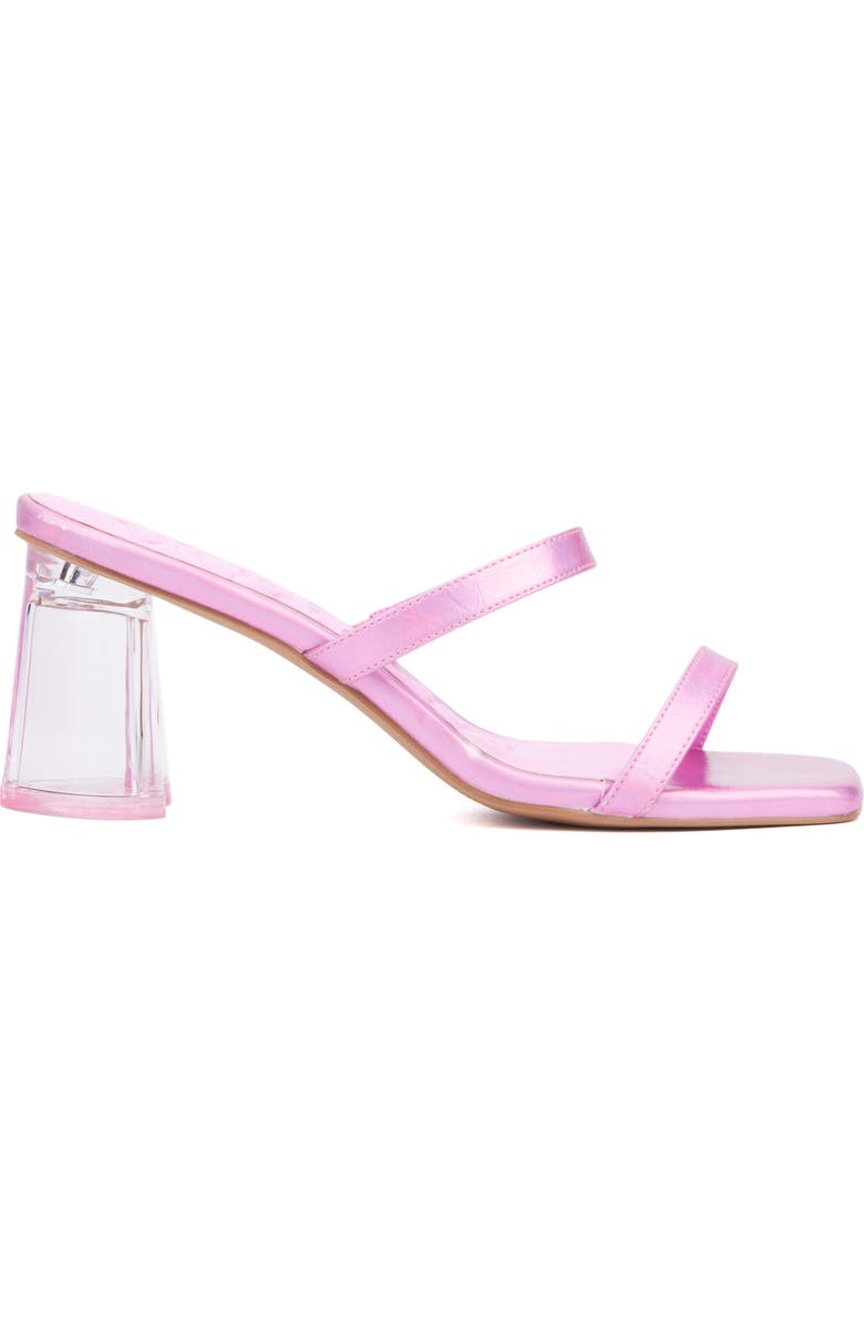 OLIVIA MILLER Lovely Clear Heel Sandal, Alternate, color, Neon Pink