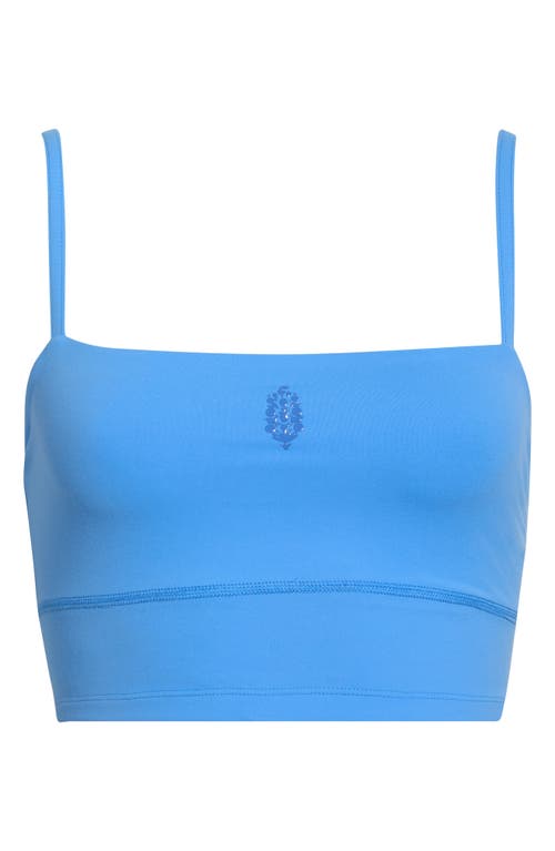 Free People Never Better Longline Sports Bra In Blue