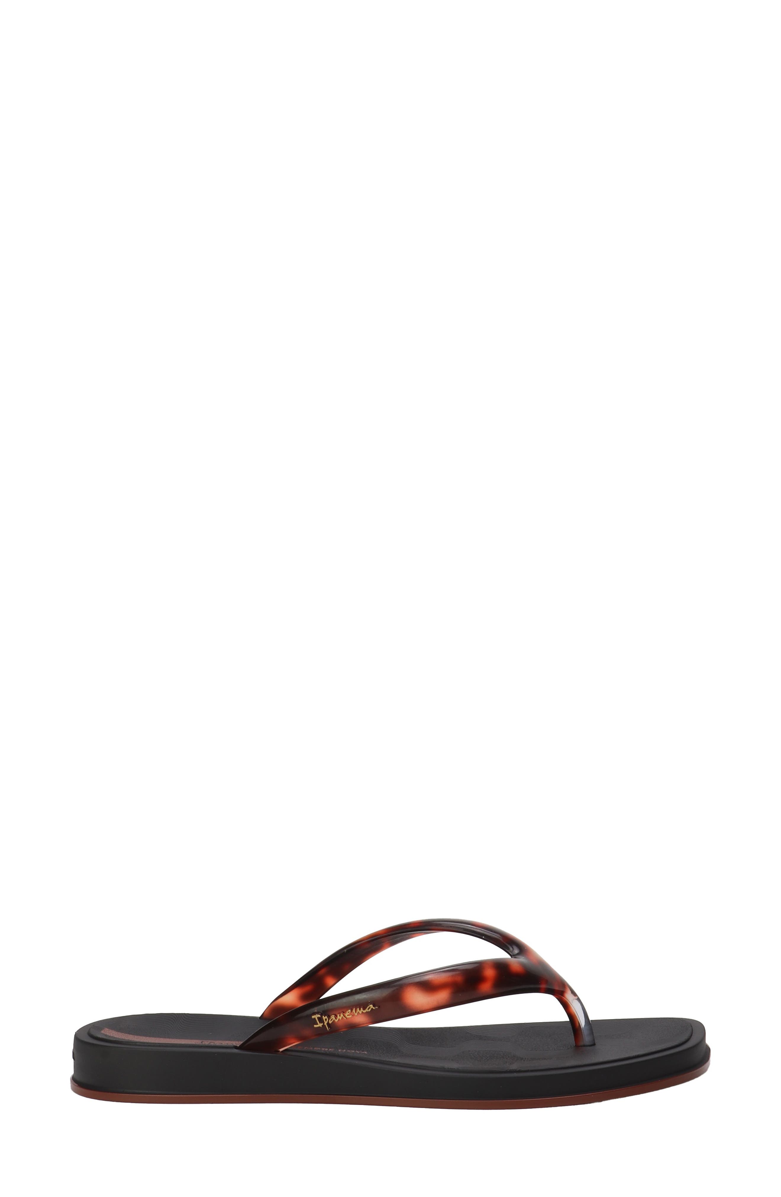 Glow Trendy Flip Flop, Alternate, color, BLACK/ TURTLE/ BROWN