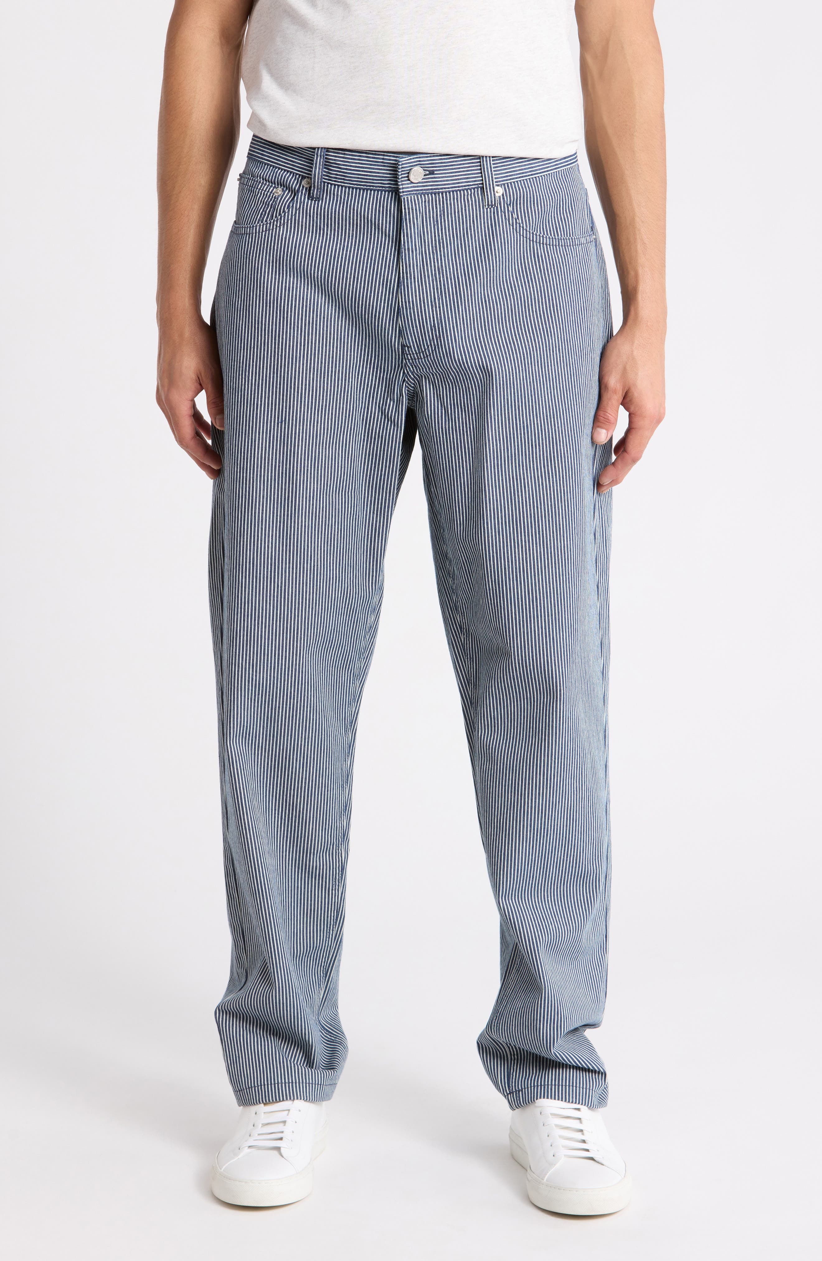 Les Deux Ryder Stripe Cotton Jeans