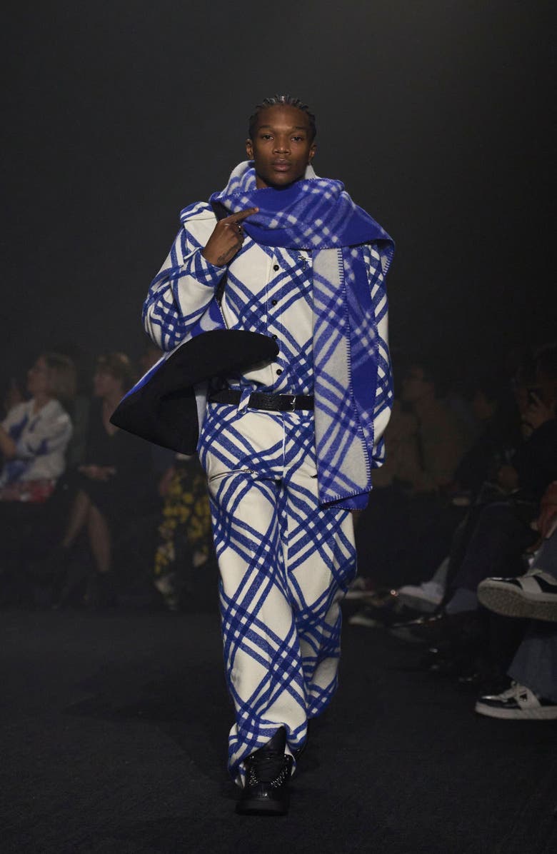 Burberry Check Wool & Alpaca Blend Overshirt, Alternate, color, 