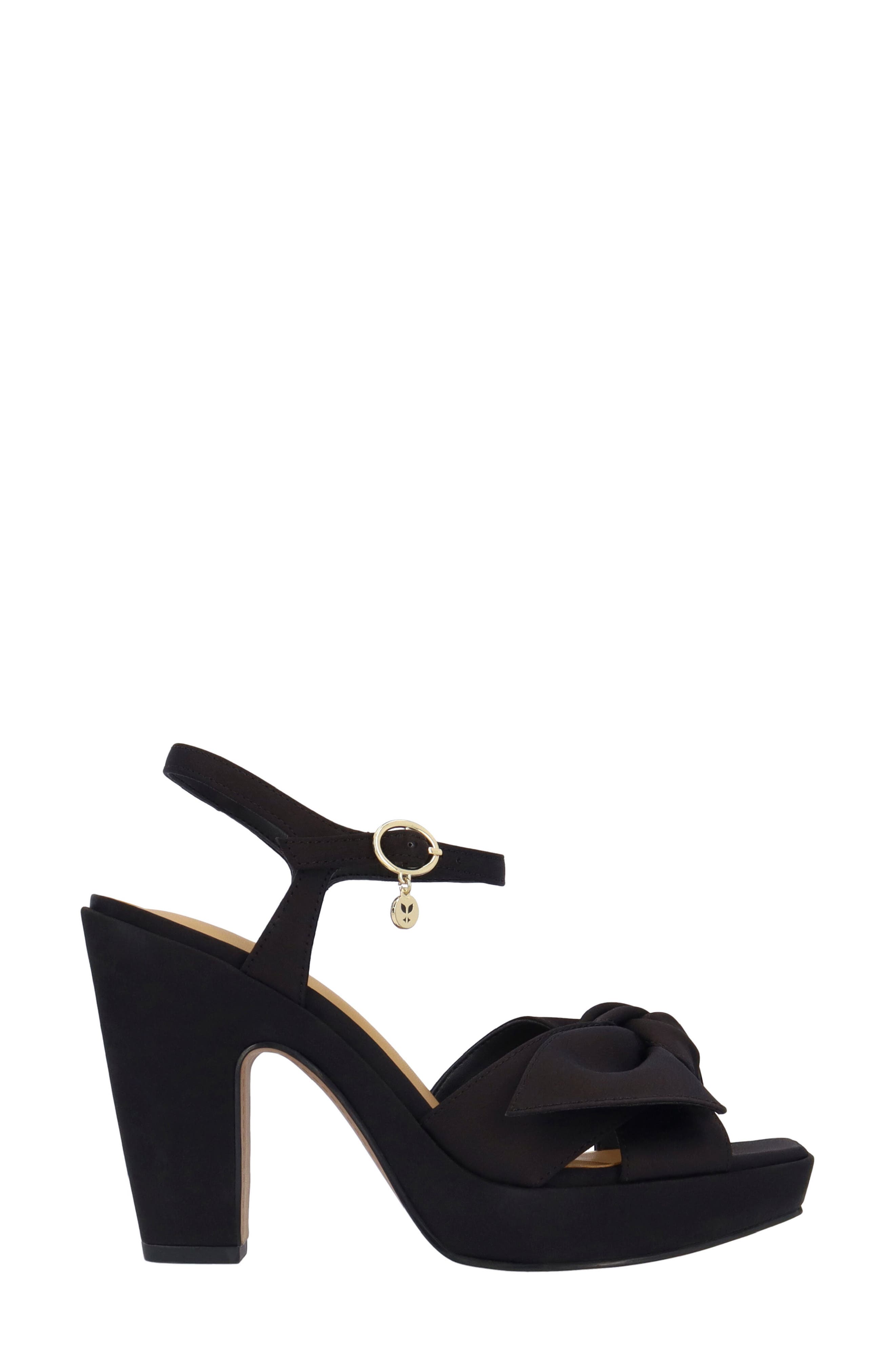 J. Reneé Burkett Ankle Strap Platform Sandal, Alternate, color, Black