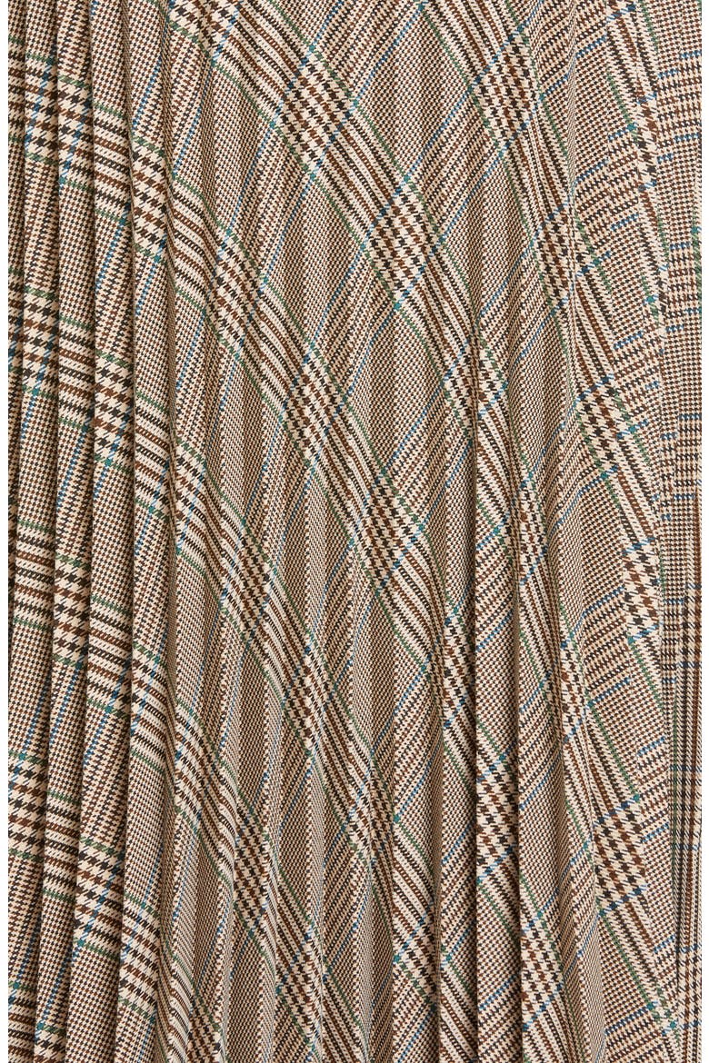 Plaid Pleated Midi Skirt, Alternate, color, CHECK BEIGE
