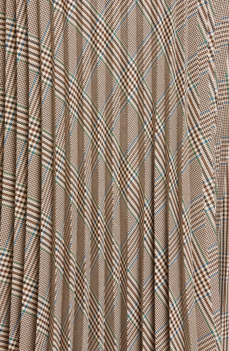 MM6 Maison Margiela Plaid Pleated Midi Skirt, Alternate, color, 