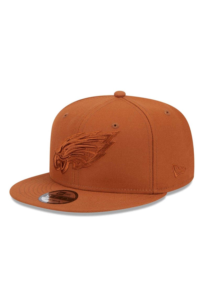 Men's New Era Brown Philadelphia Eagles Color Pack 9FIFTY Snapback Hat, Main, color, Brown
