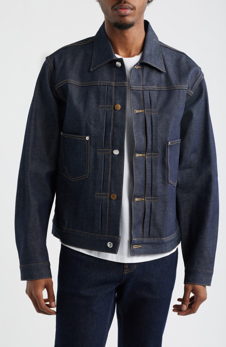 Brain Dead Selvedge Denim Jacket, Main, color, Indigo