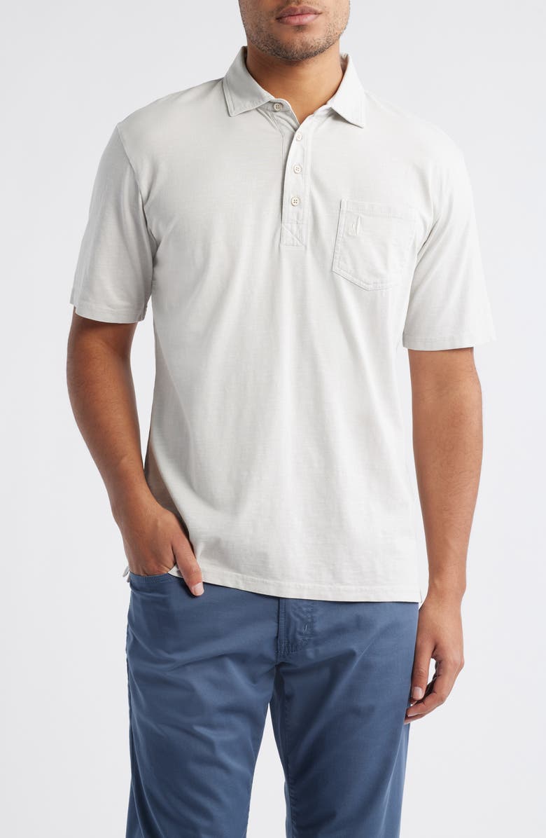 johnnie-O Coastal Wash Original Pocket Polo, Main, color, Light Gray