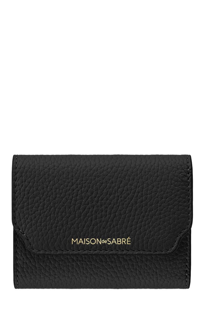 MAISON de SABRÉ Leather Trifold Wallet, Main, color, Rouge Noir