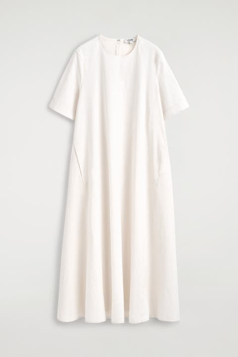 Raw-cut Cotton Midi Dress