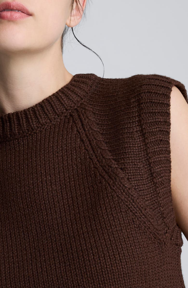 Kenneth Cole Crop Sleeveless Sweater Vest, Alternate, color, French Roast