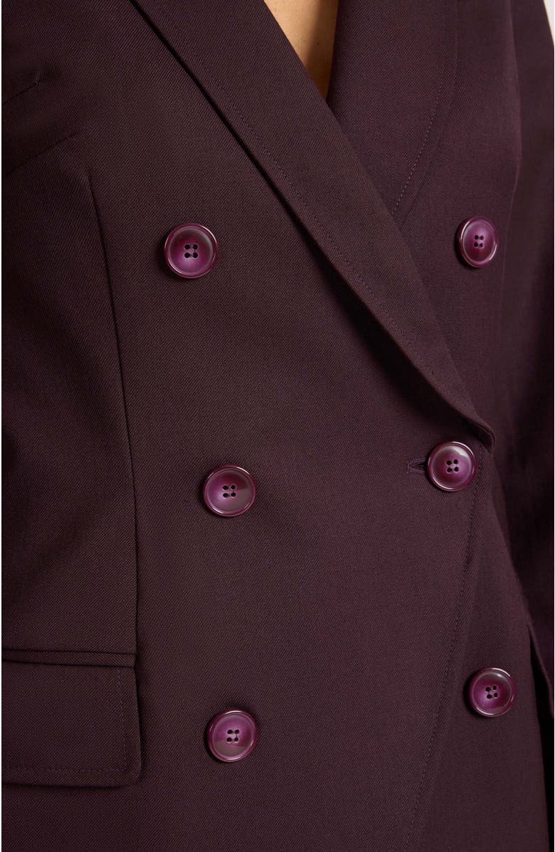 Santorelli Paco Double-Breasted Six-Button Jacket in Wool Stretch, Alternate, color, Raisin
