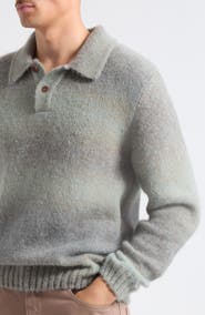 PALMES Alpaca Blend Long Sleeve Knit Polo