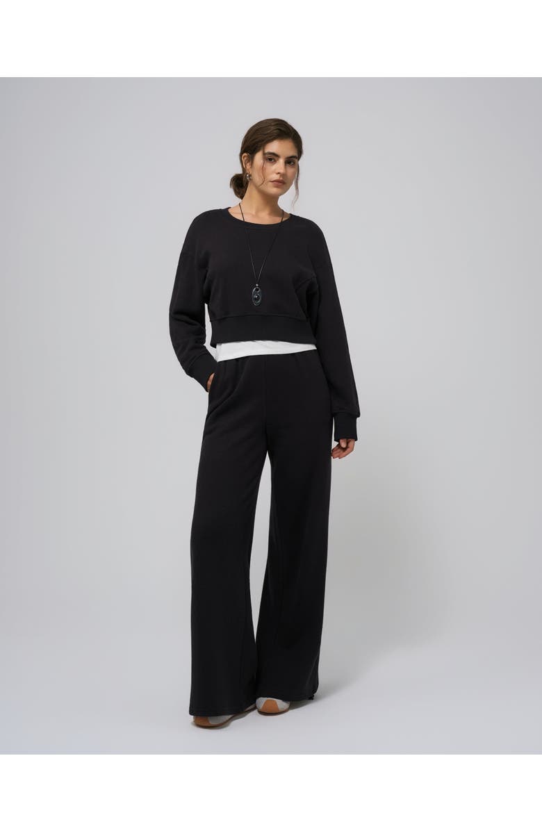 JUANA Hemp Essentials Fleece Sweatpants, Main, color, Black