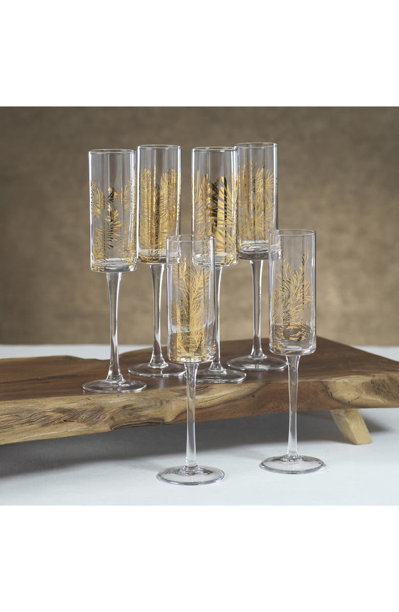 Zodax Festivity Set of 4 Champagne Flutes, Alternate, color, 