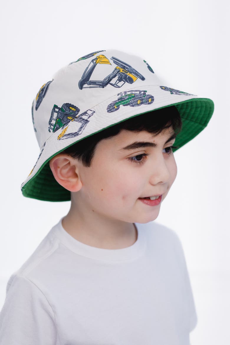 Sun Hat, Alternate, color, Green Tractor Print
