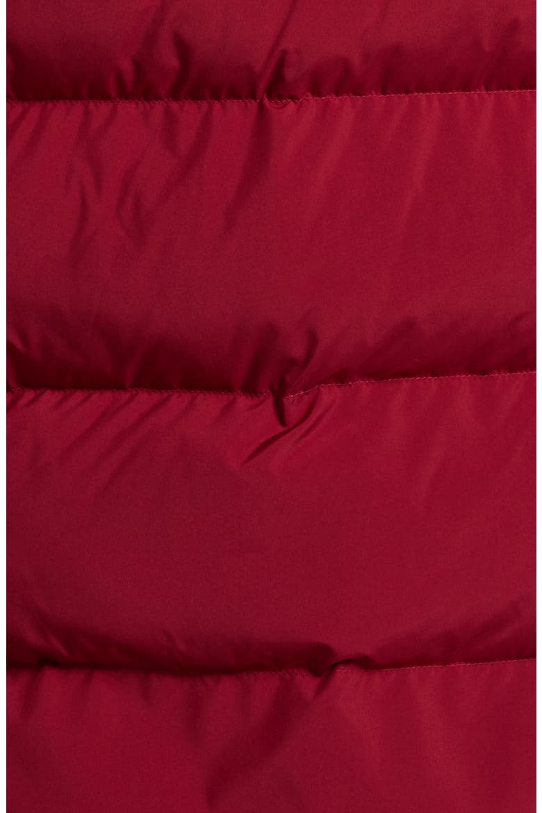 Warm Up Hooded Long Puffer Coat, Alternate, color, RUBY RUSH