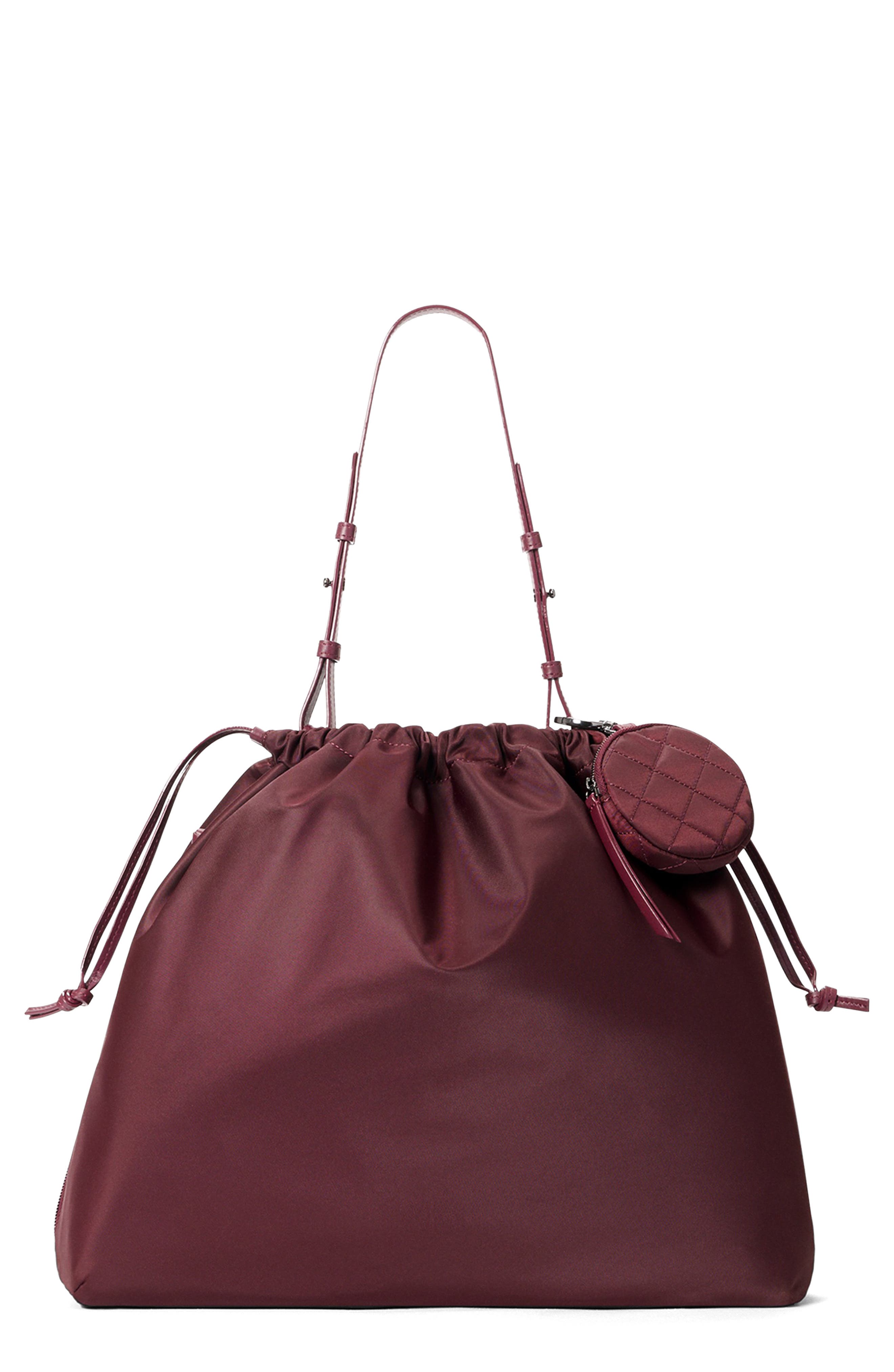 MZ Wallace Waverly Nylon Shoulder Bag, Main, color, Bordeaux