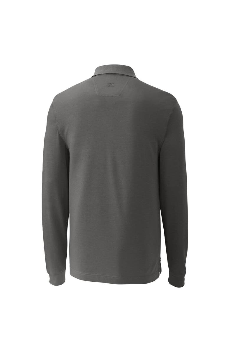 Cutter & Buck Men's Cutter & Buck Steel Utah State Aggies Advantage Tri-Blend Pique Long Sleeve Polo, Alternate, color, 