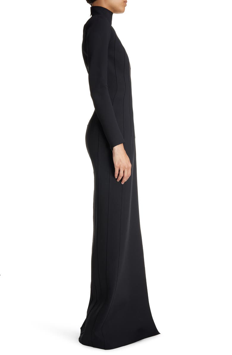 Balenciaga Raised Seam Long Sleeve Fitted Gown, Alternate, color, 