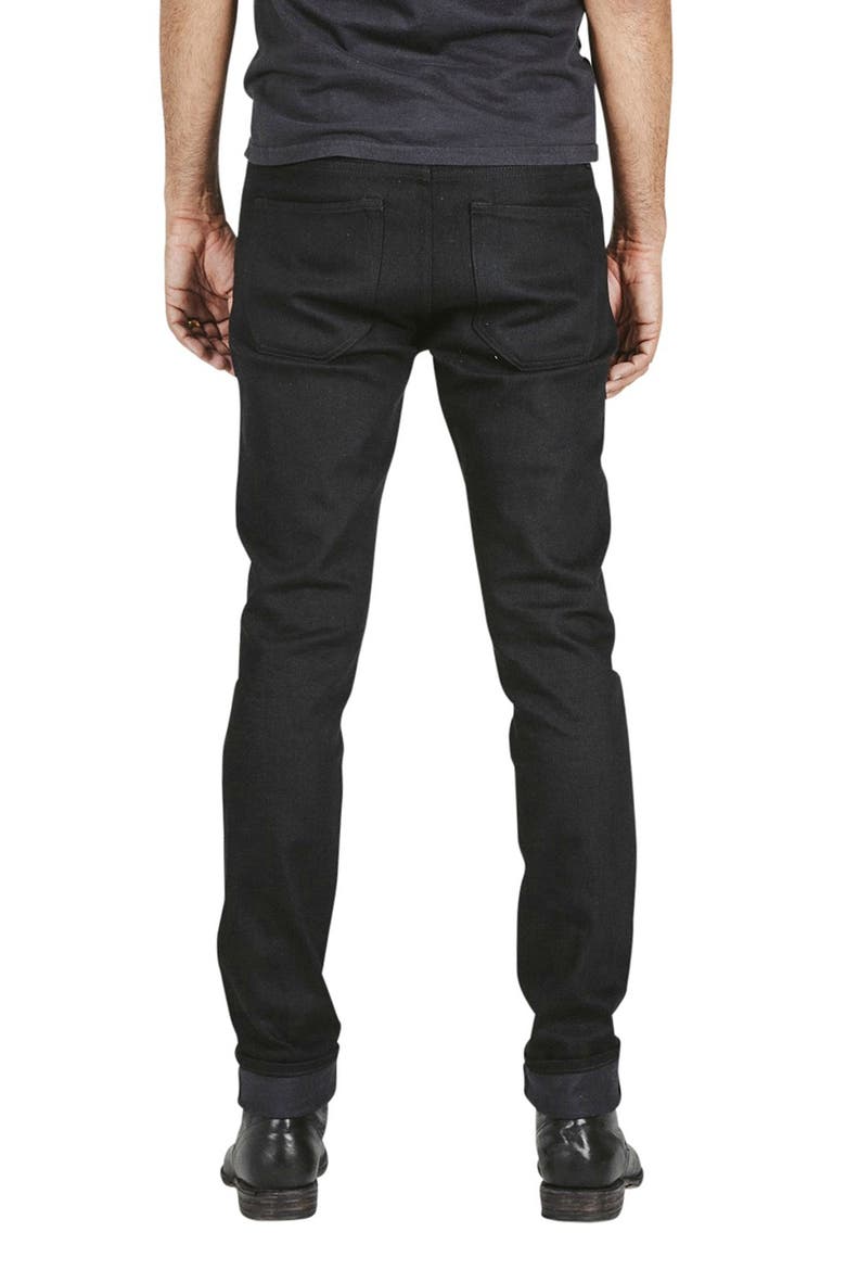The Needle Slim 10.5-Ounce Stretch Selvedge Jeans, Alternate, color, BLACK RAW