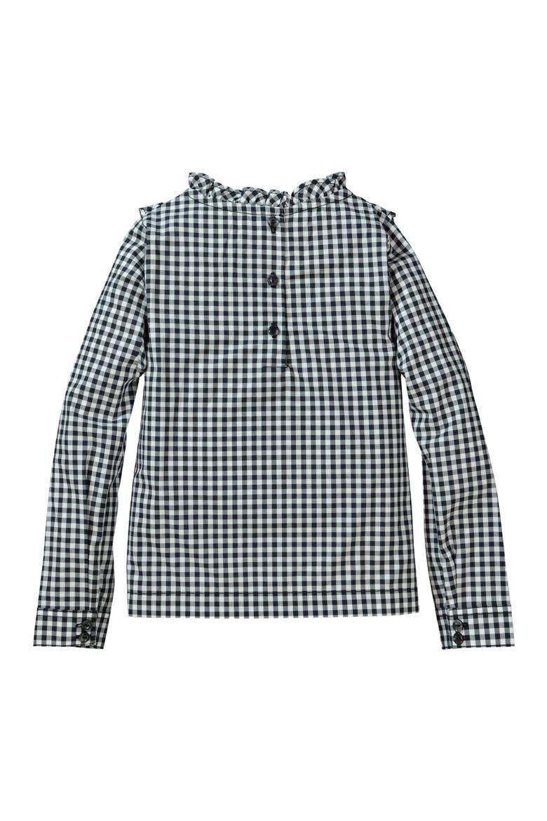 Girls' Ruffle Yoke Blouse, Toddler, Alternate, color, Black Gingham