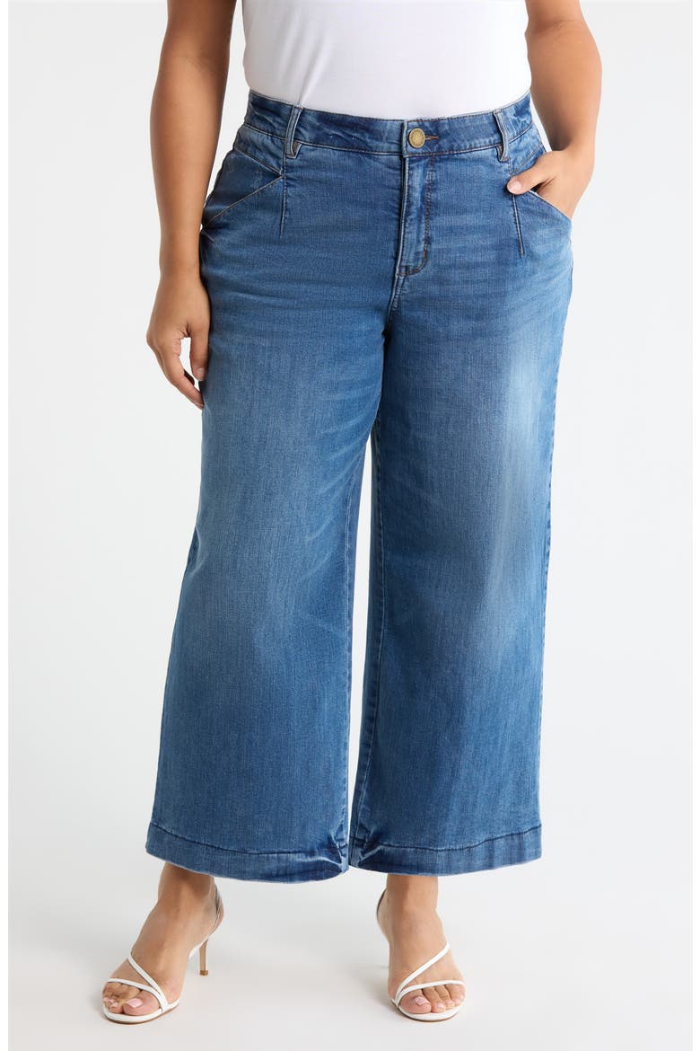 Wyatt Skyrise High Waist Ankle Wide Leg Jeans, Main, color, MID BLUE ARTISANAL
