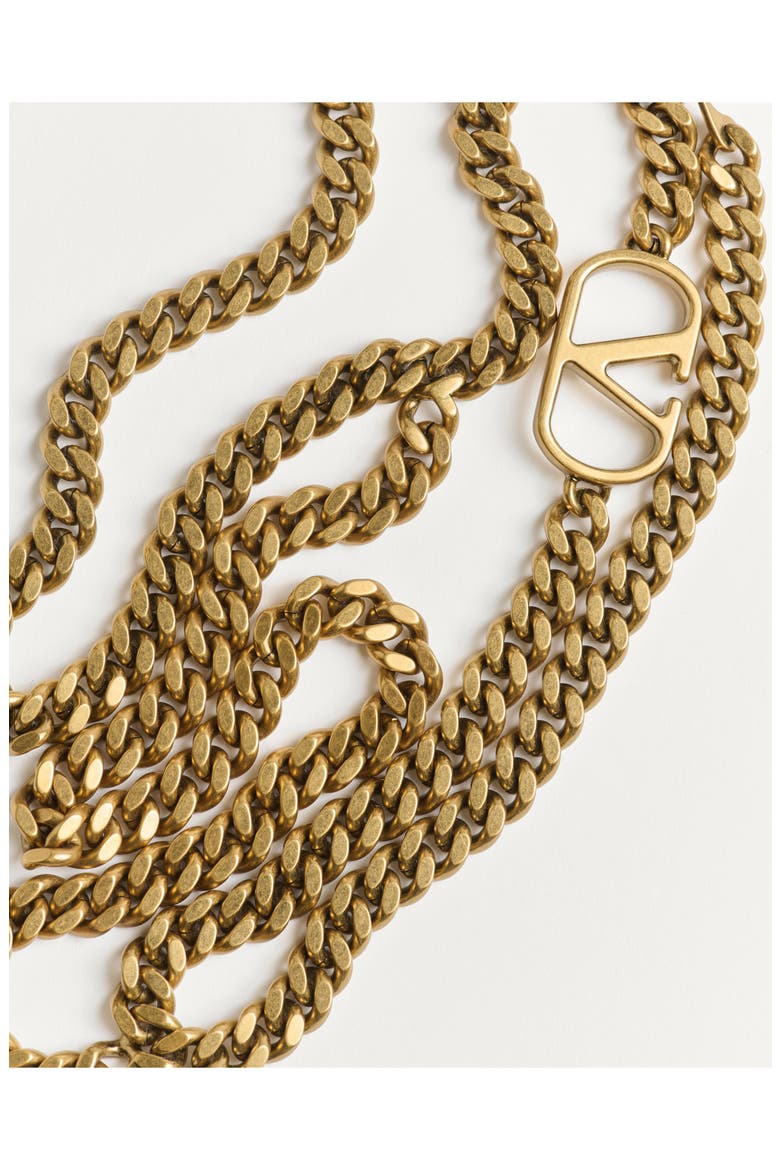 VLOGO Chain Belt, Alternate, color, DARK BROWN/ GOLD