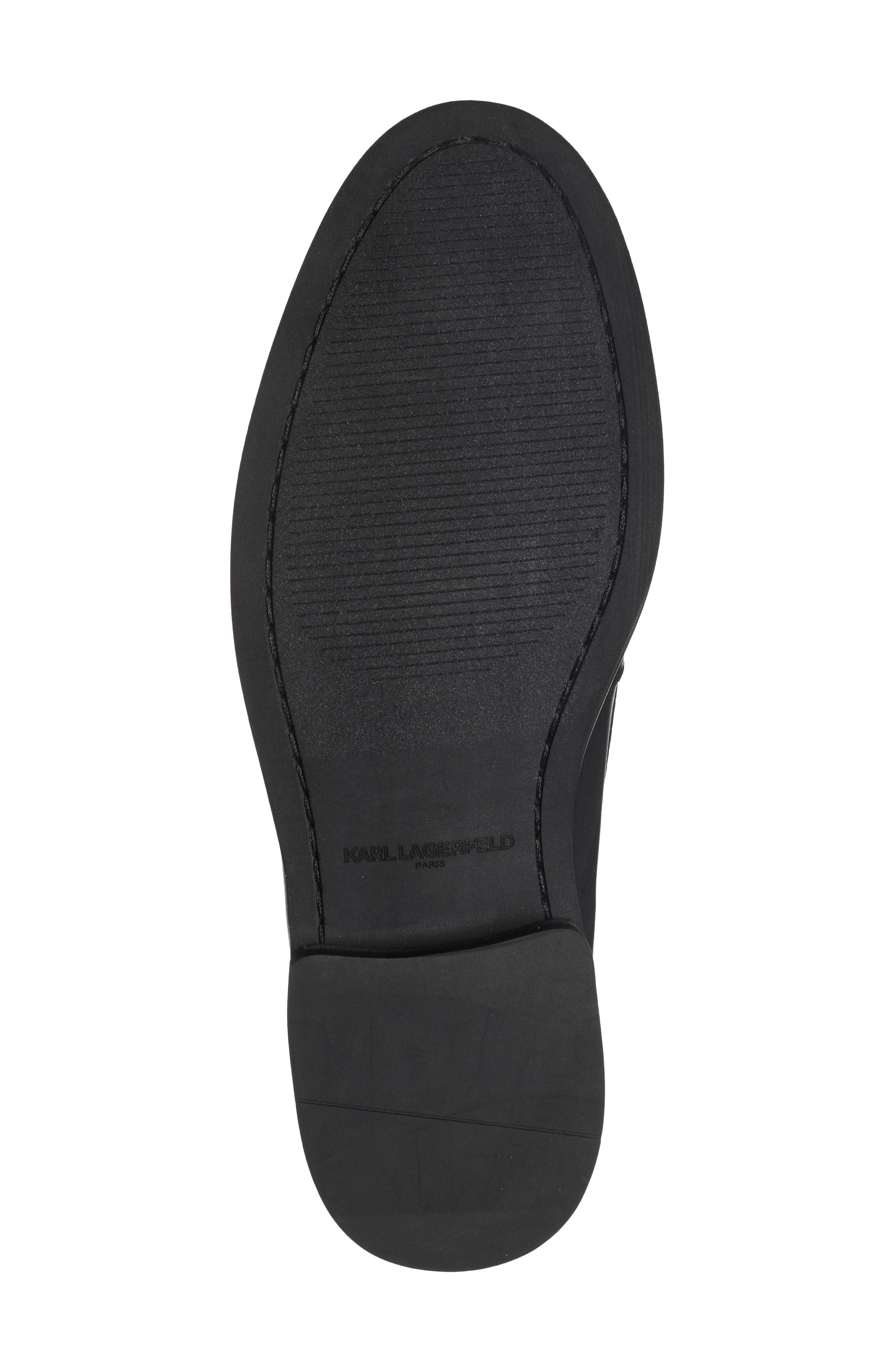 Fleury Faux Leather Penny Loafer, Alternate, color, BLACK