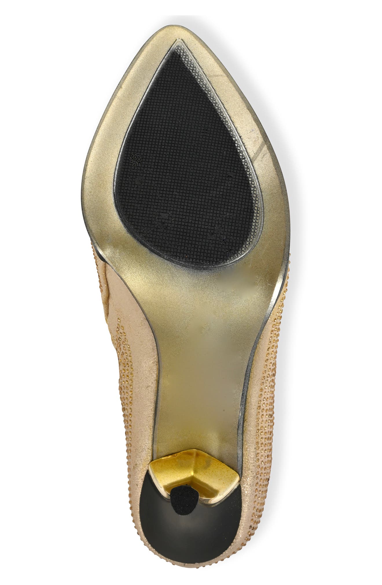 LADY COUTURE Lucky Rhinestone Metallic Stiletto Bootie, Alternate, color, Gold