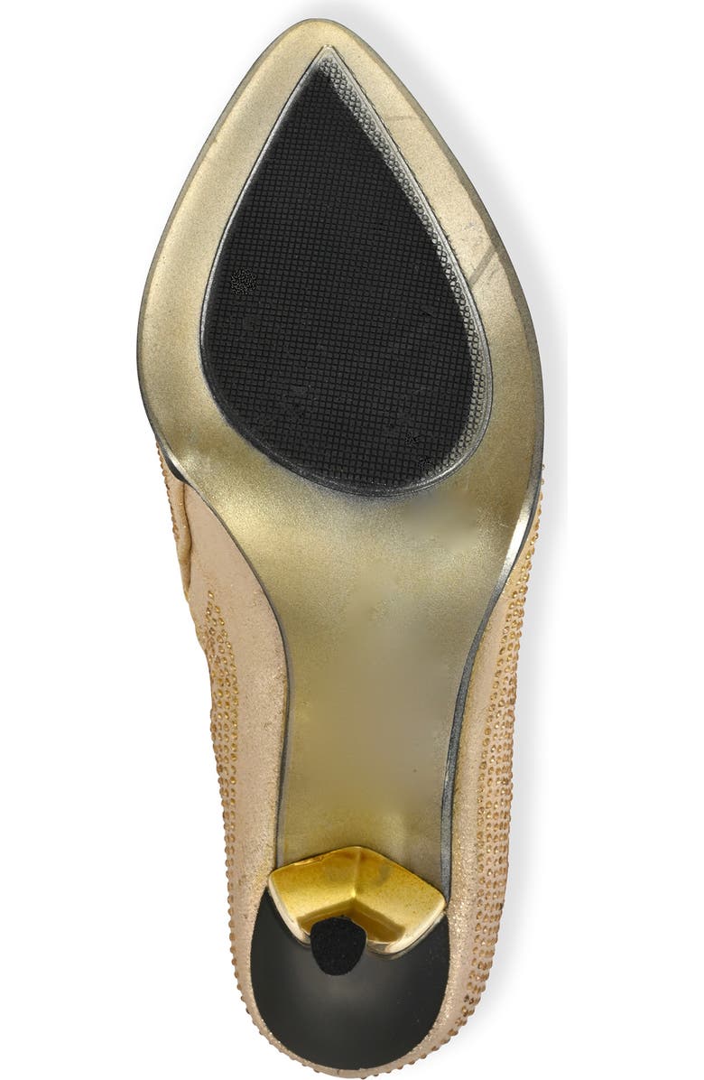LADY COUTURE Lucky Rhinestone Metallic Stiletto Bootie, Alternate, color, Gold