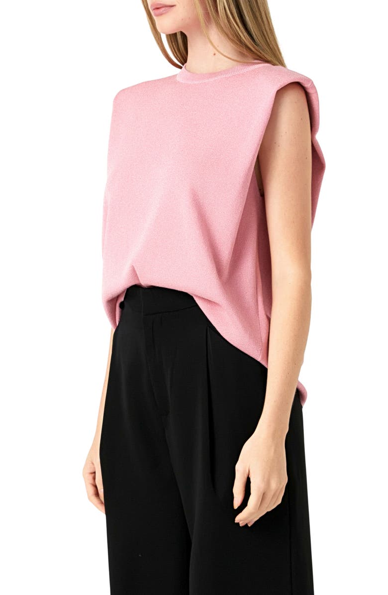 Endless Rose Glitter Power Shoulder Knit Top, Alternate, color,