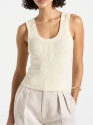 Manière De Voir Scoop Neck Rib Tank