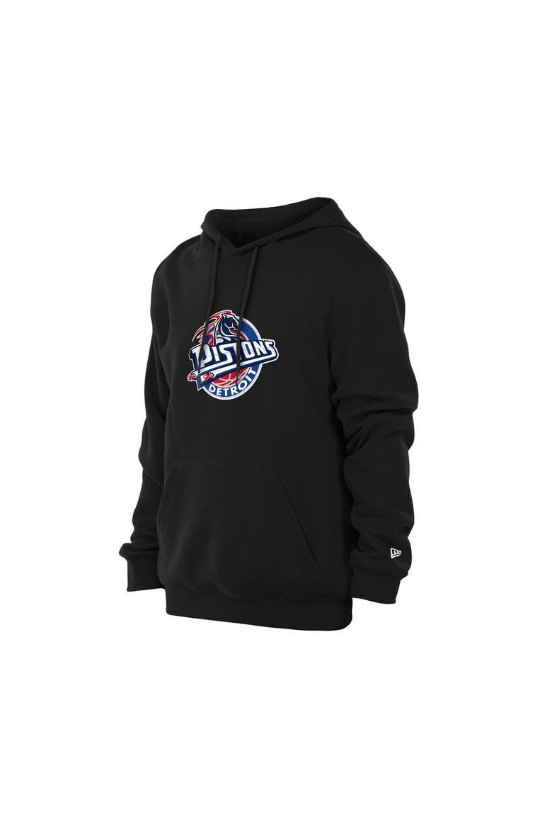 Men's New Era  Black Detroit Pistons Front Back Logo Hoodie, Alternate, color, Black