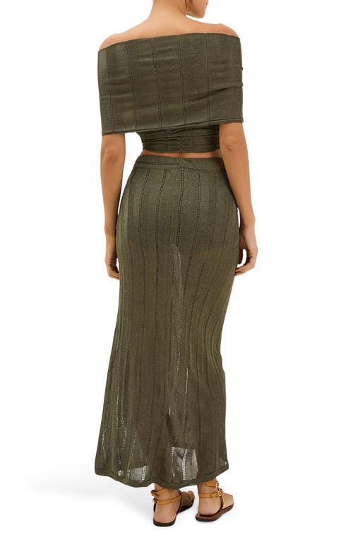 Vix Paula Hermanny Solaro Ring Off The Shoulder Cover-up Top In Green