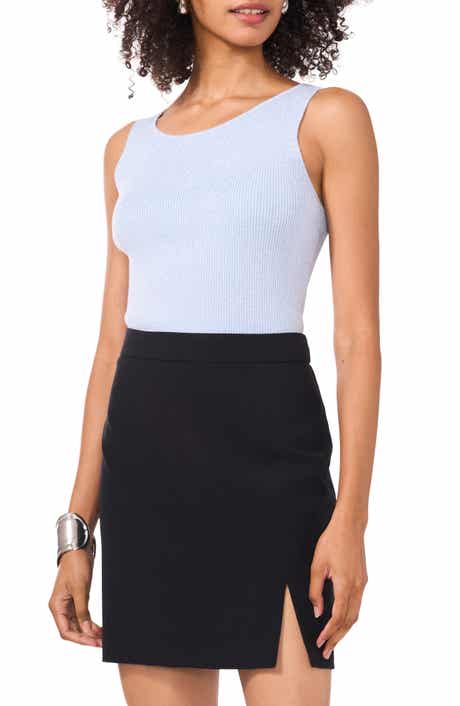 Vince Camuto Metallic Rib Sleeveless Sweater