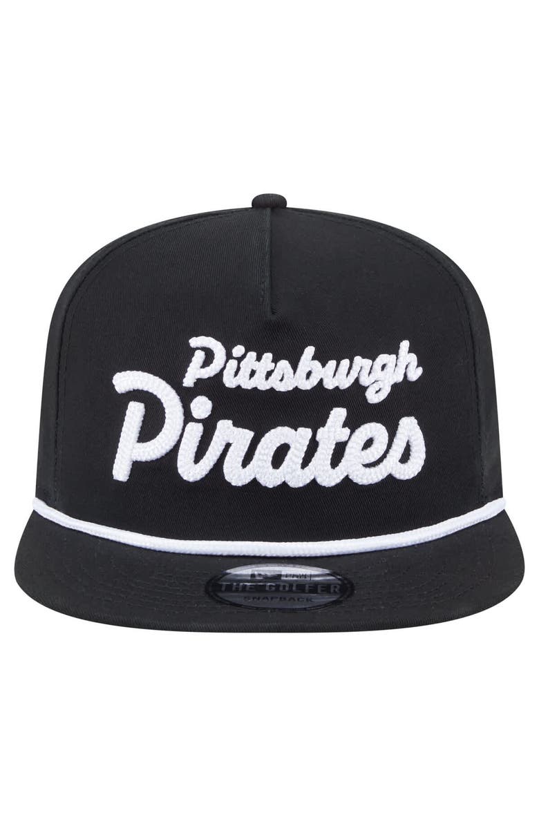 New Era Men's New Era Black Pittsburgh Pirates Team Text Golfer Snapback Hat, Alternate, color, Black