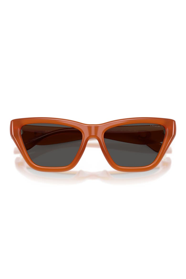 56mm Cat Eye Sunglasses, Alternate, color, MILKY AMBER / WINE SOLID