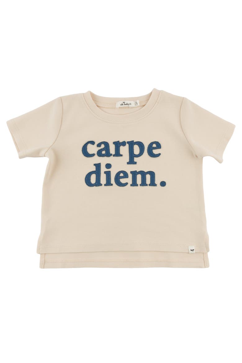 Carpe Diem Raw Edge T-Shirt, Main, color, Natural