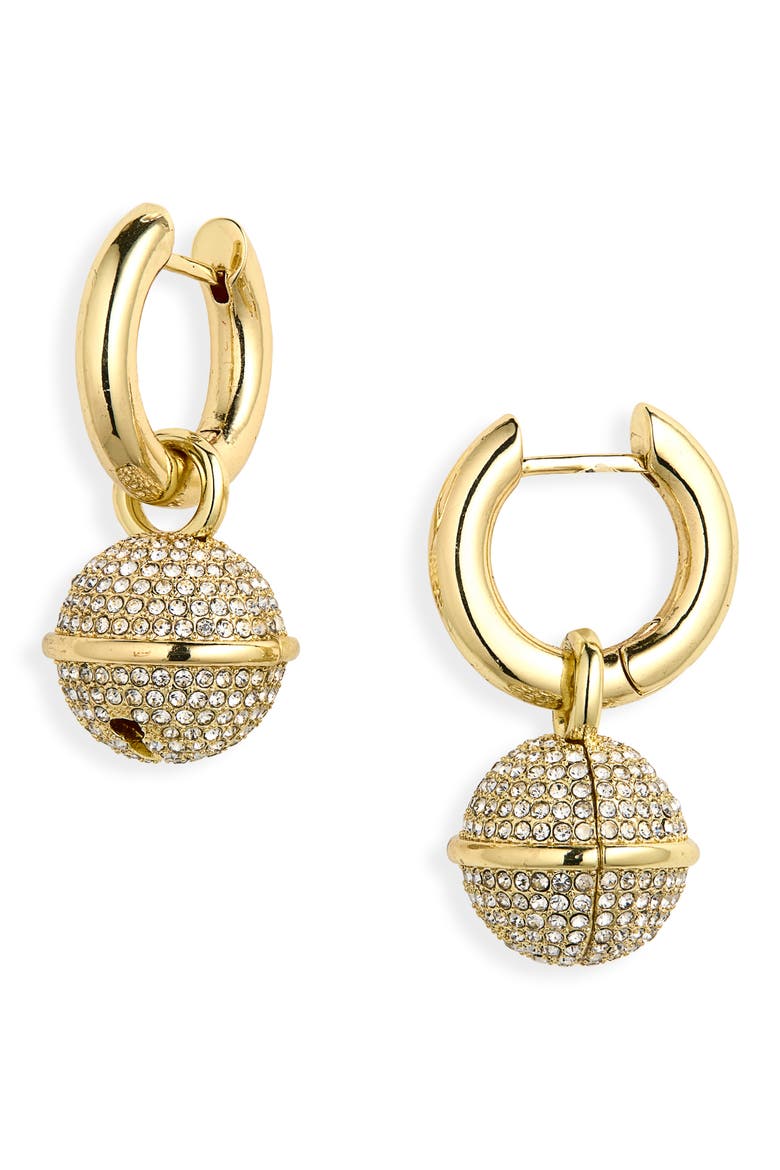 Gretchen Pavé Drop Earrings, Main, color, GOLD/ CLEAR