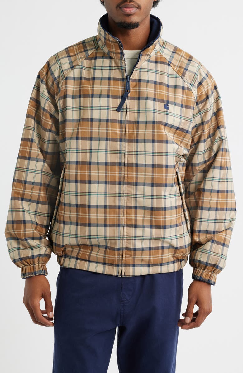 Carhartt Work In Progress Planer Water Repellent Reversible Canvas & Fleece Jacket, Alternate, color, Planer Wall / Air Force Blue