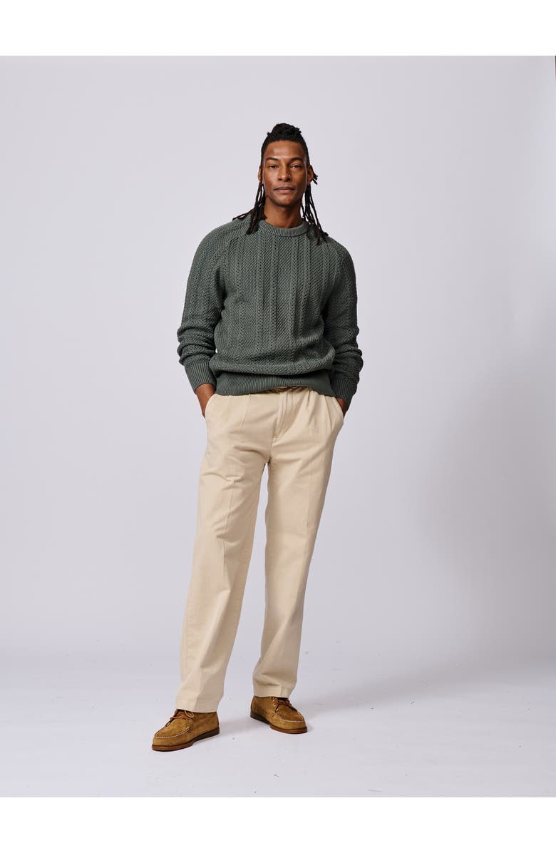 Aubin Montrose Textured Crew Neck Jumper, Alternate, color, Dark Khaki