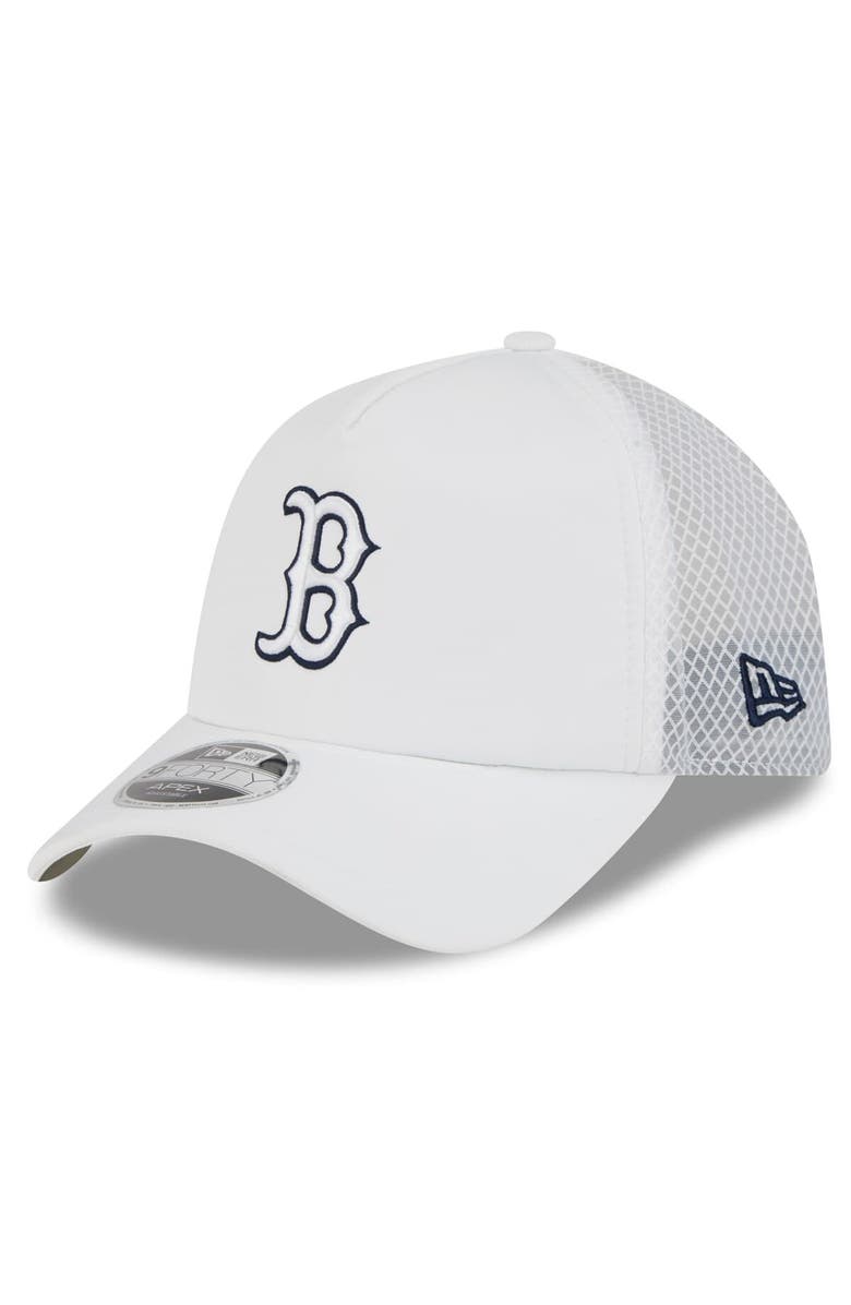 New Era Men's New Era White Boston Red Sox 2026 Batting Practice Apex 9FORTY Adjustable Trucker Hat, Main, color, White