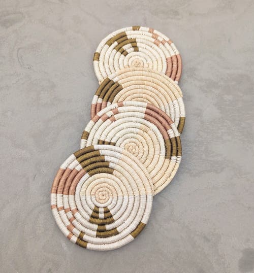 Indego Africa Mixed Abstract Form Set Of 4 Coasters
